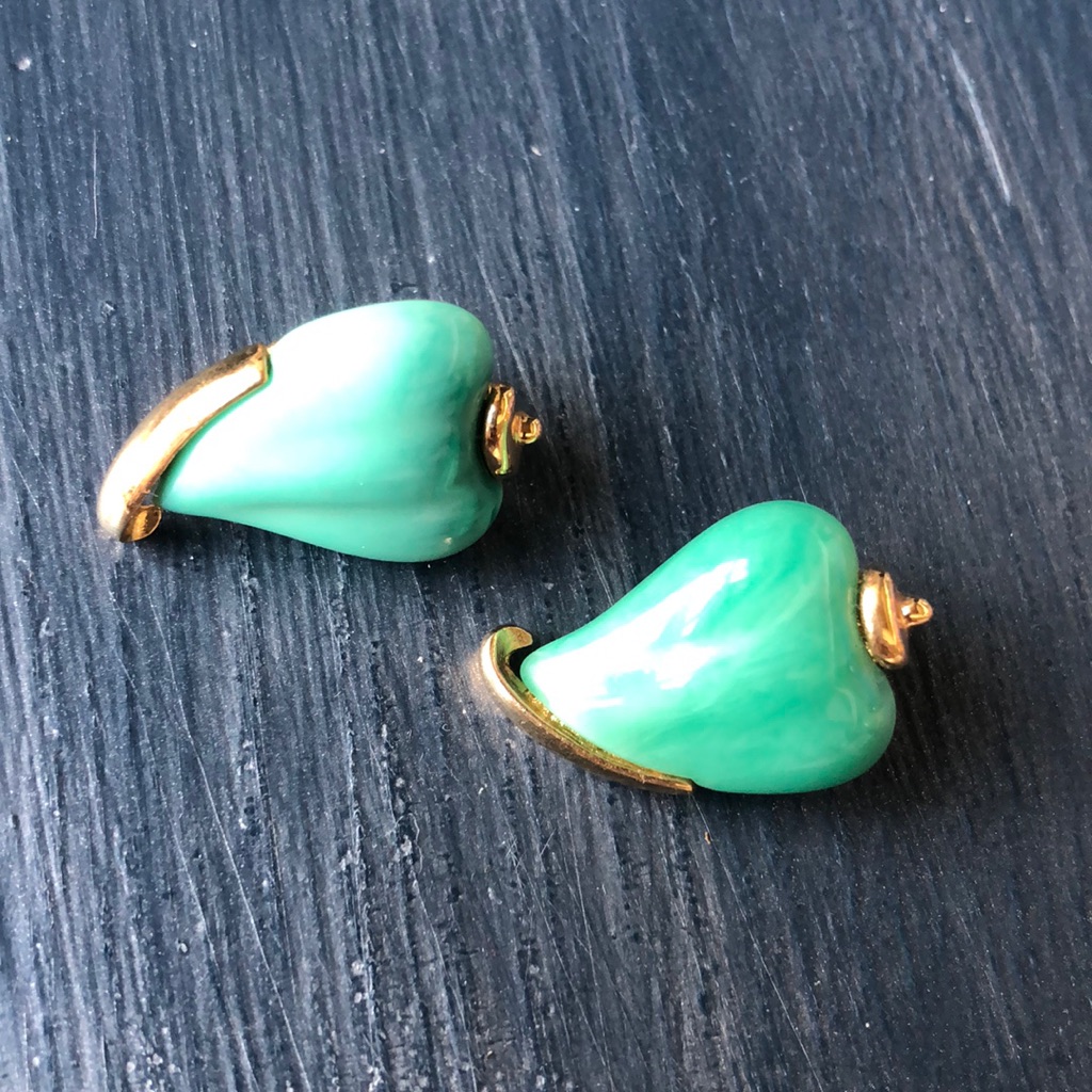 Vintage Jade Earrings By Givenchy